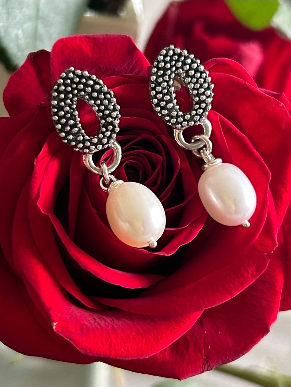 Michael Dawkins Caviar Dot Pearl Earrings